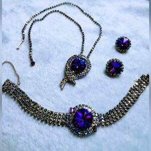 Elegant Purple and Silver Jewelry Set